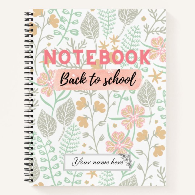 Carnet Armoire Floral de retour à l'école (Devant)