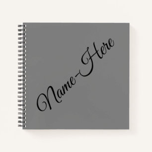 Carnet Arrière - plan de base, minimal, gris avec nom no