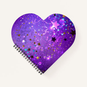 Carnet Arrière - plan de feuille violet avec étoiles