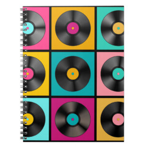 Carnet Arrière - plan de musique rétro avec Vinyl Records