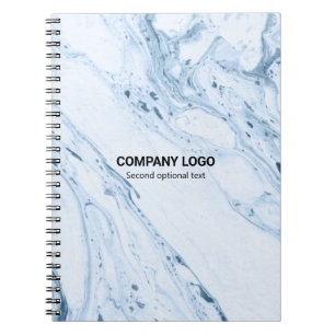 Carnet Arrière - plan en faux marbre bleu clair et blanc