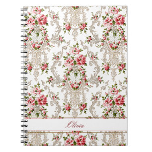 Carnet Arrière - plan Floral-Blanc-Rococo français pers
