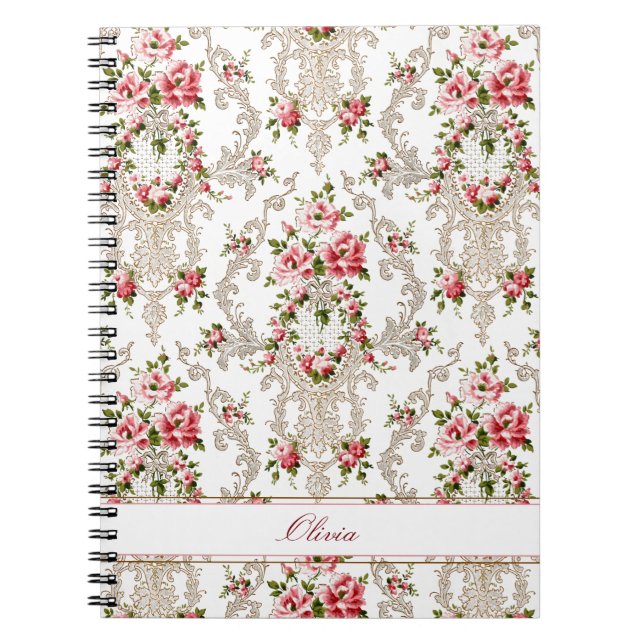 Carnet Arrière - plan Floral-Blanc Rococo français person (Devant)