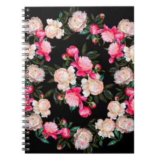 Carnet Arrière - plan floral. Peonies rose et blanc sur u