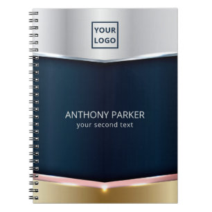 Carnet Arrière - plan Métallique Bleu Argent Et Or