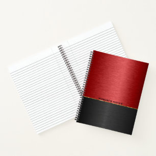 Carnet Arrière - plan métallique rouge et noir
