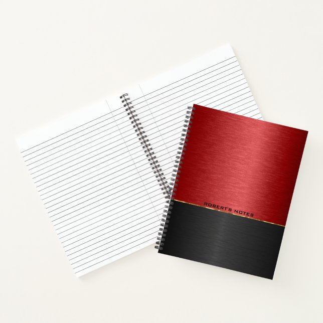 Carnet Arrière - plan métallique rouge et noir (Intérieur)