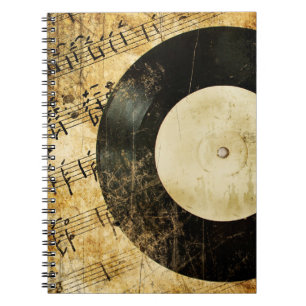 Carnet arrière - plan musical vintage