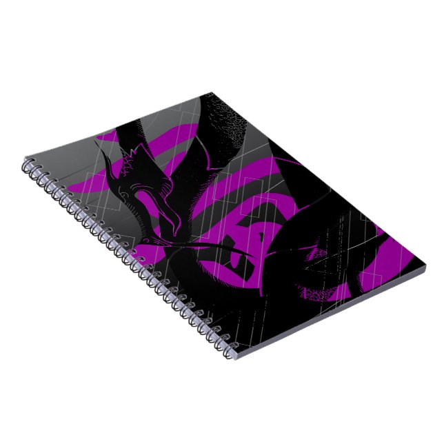 Carnet Arrière - plan noir japonais Dragon Grey (Côté Droit)