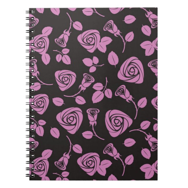 Carnet Arrière - plan rose floral (Devant)