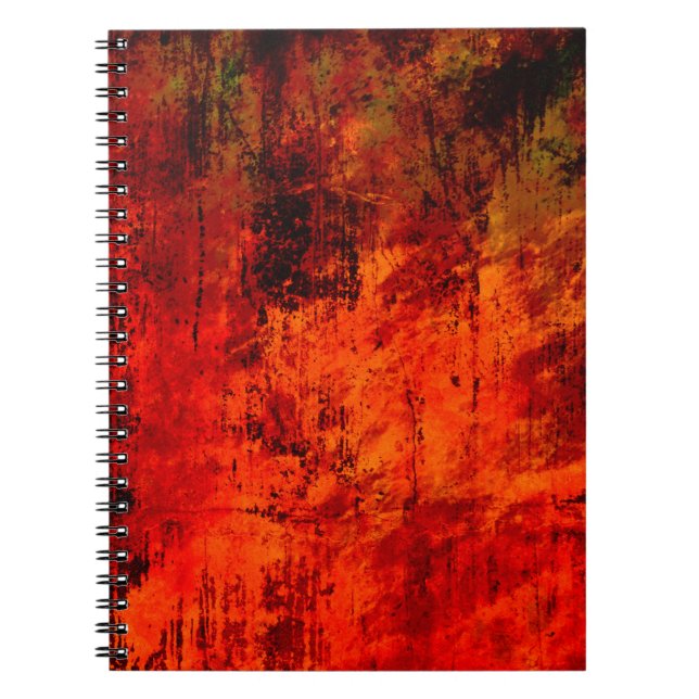 Carnet Arrière - plan rouge vif sale vieux noir pelé. Hal (Devant)
