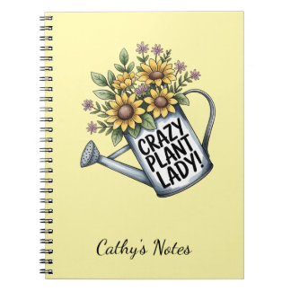 Carnet Arrosoir floral jaune Folle de plantes