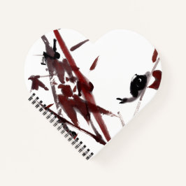 Carnet Art à l'encre avec escargot et bambou rouge