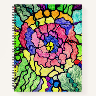 Carnet Art Abstrait Colorful Flower