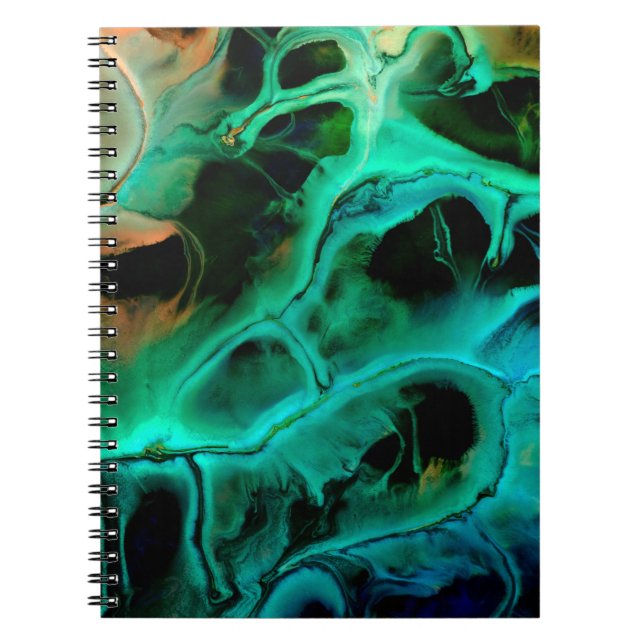 Carnet Art Abstrait peinture néon brillant en violet et p (Devant)