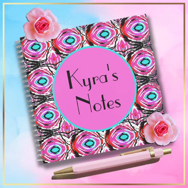 Carnet Art acrylique moderne abstrait rose et bleu (Créateur téléchargé)