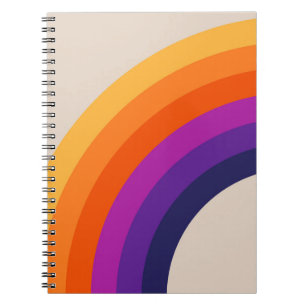 Carnet Art arc-en-ciel de style rétro coloré