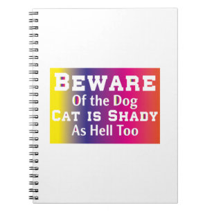 Carnet Art Chat Méfiez-Vous Du Chien