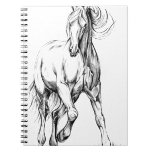 Carnet Art de croquis de dessin de cheval fait main