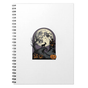 Carnet Art de silhouette Halloween vintage du mois de chè