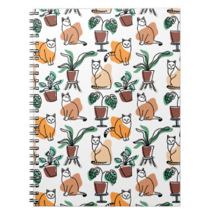 Carnet Art de trait dessin chats et fleurs