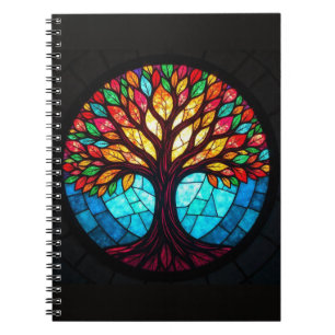 Carnet Art de verre coloré, Arbre de Vie en verre coloré