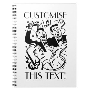Carnet Art déco de texte personnalisé pour soirée cocktai