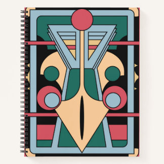 Carnet Art Déco Géométrique Rétro Futuriste Paon