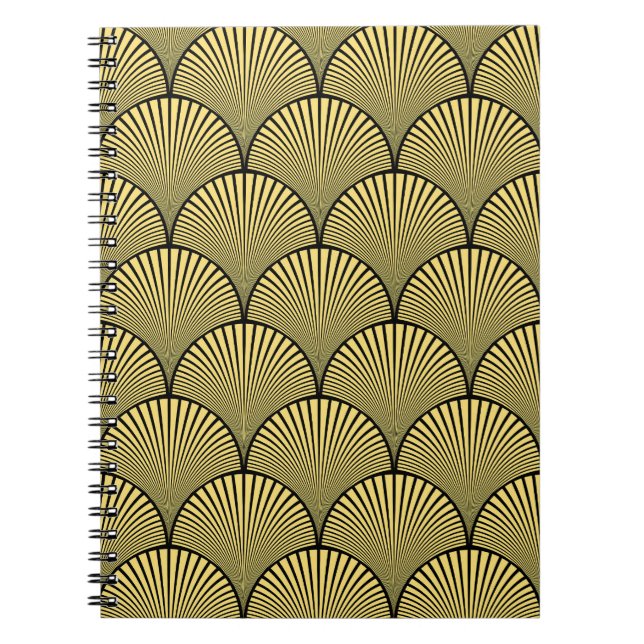 Carnet Art déco japonais : Design d'or noir (Devant)