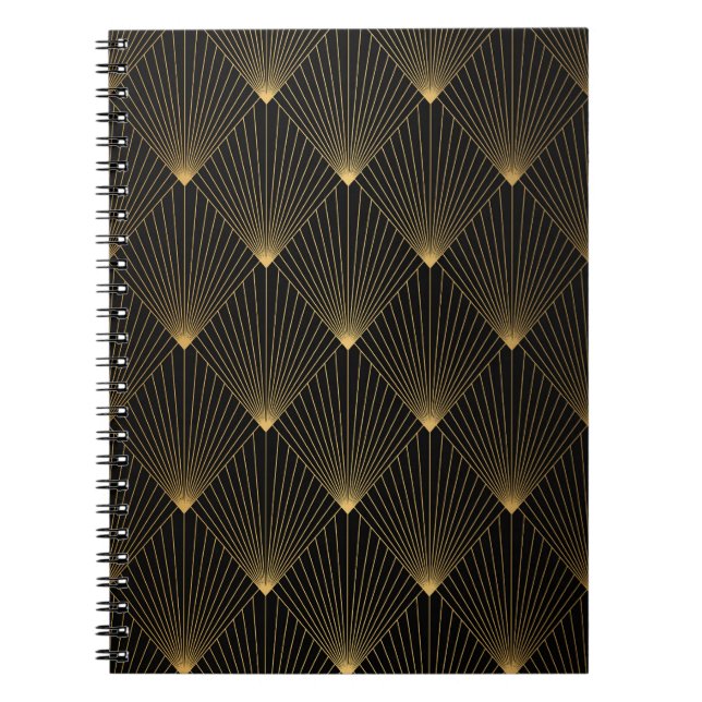 Carnet Art Déco : L'élégance de l'or noir. (Devant)