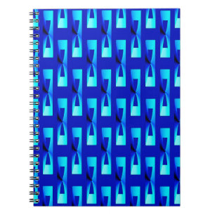 Carnet Art Déco Métallo Géométrique - Bleu Cobalt