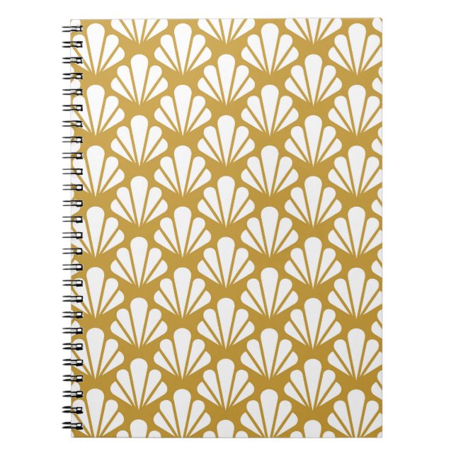 Carnet Art Déco, motif aux motifs géométriques et fleuris (Devant)