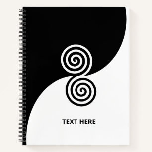 Carnet Art en double spirale en noir et blanc