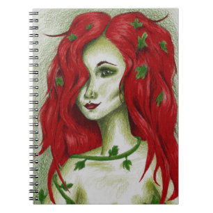 Carnet Art Fantastique de Pixie Femme Rousse Nymphe du Li
