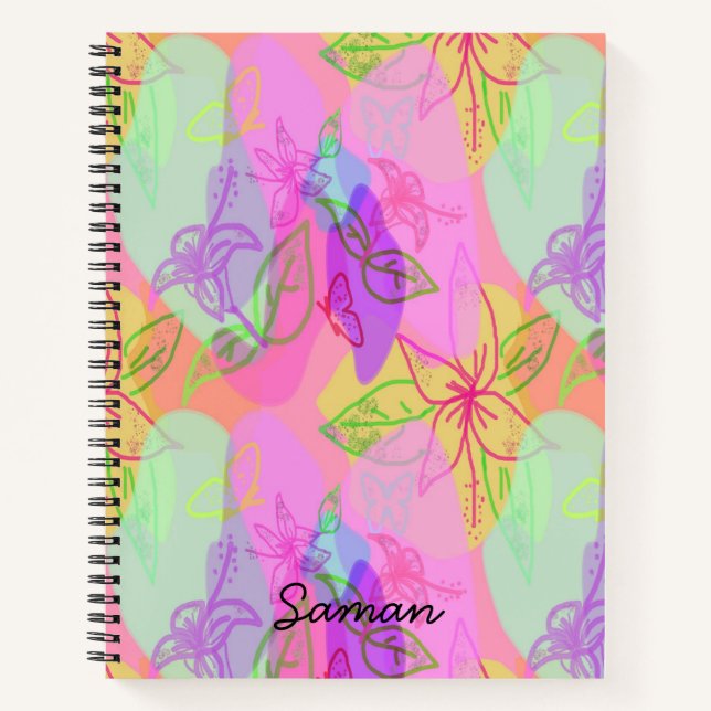 Carnet Art Floral Abstrait Moderne (Devant)