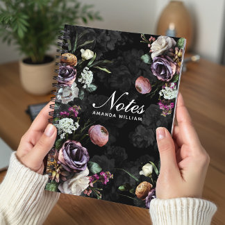 Carnet Art floral de rose blanche violette raffinée