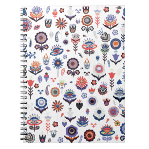 Carnet Art folklorique motif botanique sans couture
