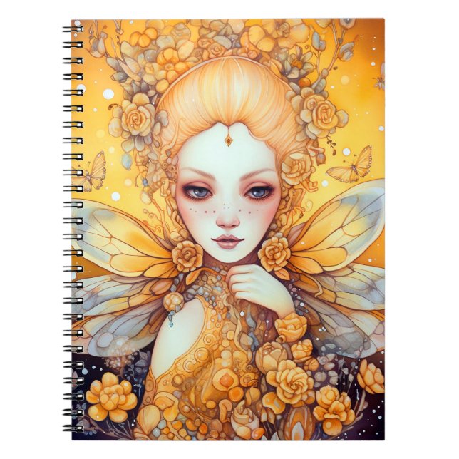 Carnet Art Imaginaire Fée Jaune Cute (Devant)