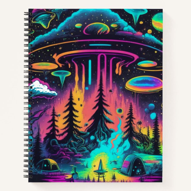 Carnet Art Imaginaire UFO psychédélique (Devant)