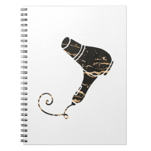 Carnet Art moderne de sèche-cheveux de noir et d'or
