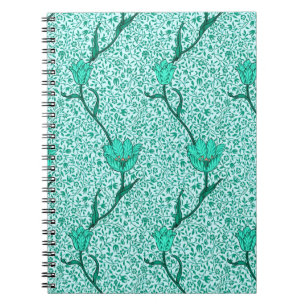 Carnet Art Nouveau Damas de Tulipe, Turquoise