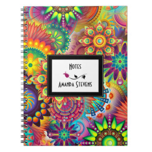 Carnet Art Nouveau Fleur Et Roues Notes Abstraites