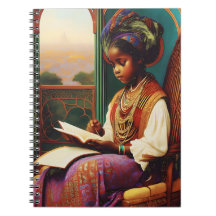Art Nouveau - Jeune fille afro-américaine lisant