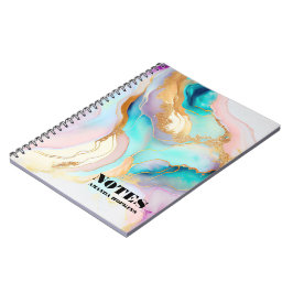 Carnet Art parties scintillant abstrait en marbre pastel