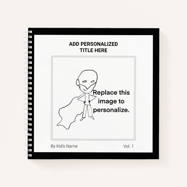 Carnet Art pour enfants avec monogramme de nom personnali (Devant)