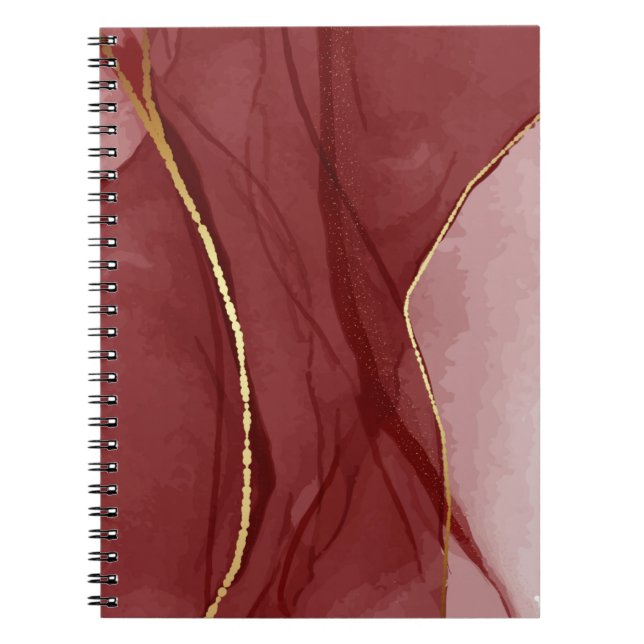 Carnet Art Resin, marsala rouge foncé abstrait arrière -  (Devant)