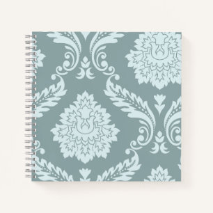 Carnet Art Rococo Damassé I Bleu de Canard Œuf+Turquoise