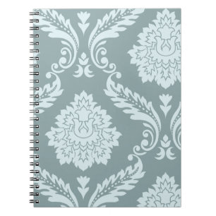 Carnet Art Rococo Damassé I Bleu de Canard+Turquoise