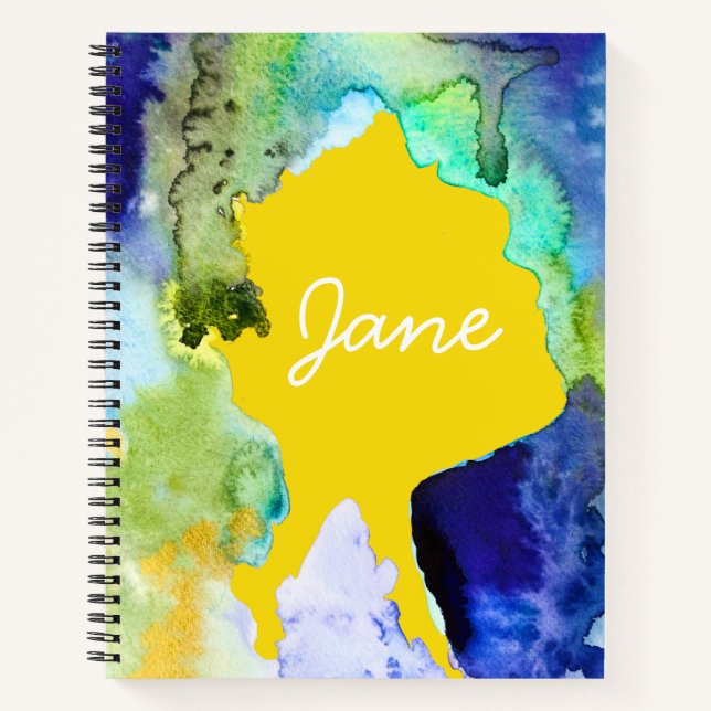 Carnet art silhouette aquarelle abstrait (Devant)