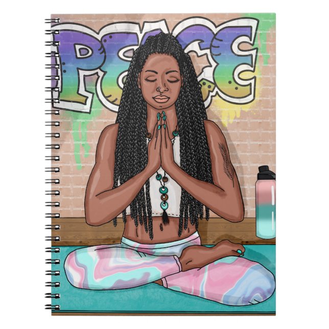 Carnet Art urbain | Jolie femme faisant la méditation (Devant)